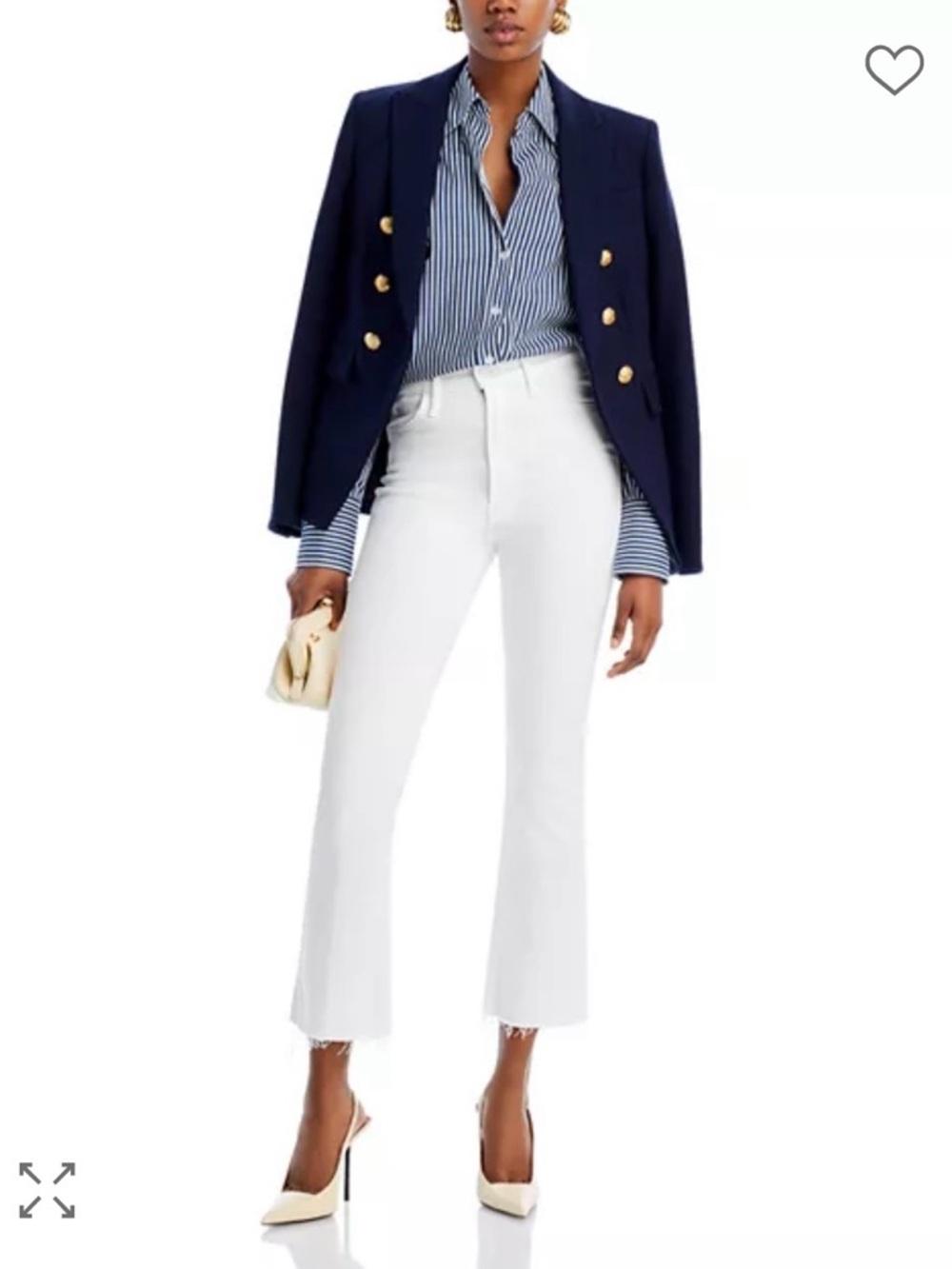 MOTHER High Rise White Cropped Flare Jeans